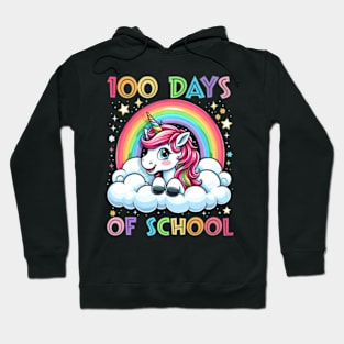 100Th Day Of School Teacher 100 Days Unicorn Girls Hoodie